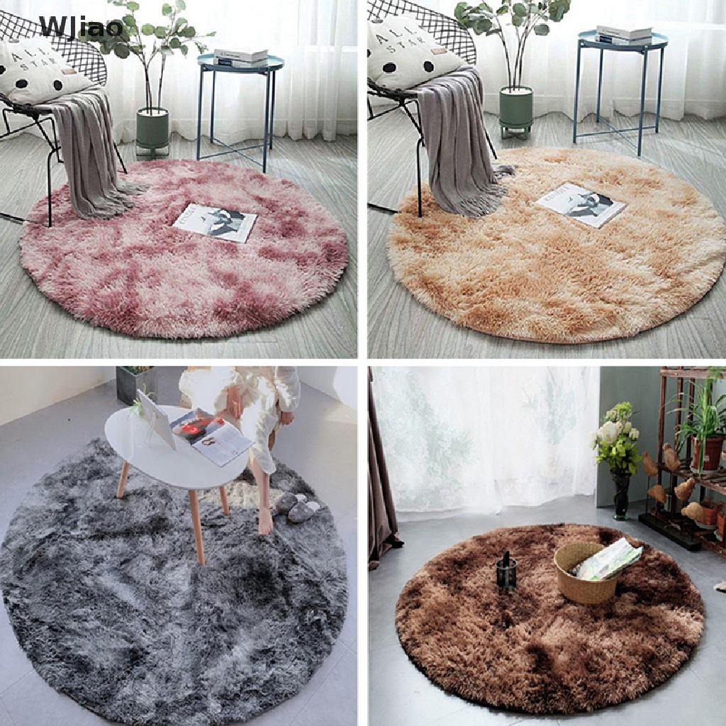 WJiao Round Rug Carpets for Living Room Decor Kids Room Long Plush Rugs