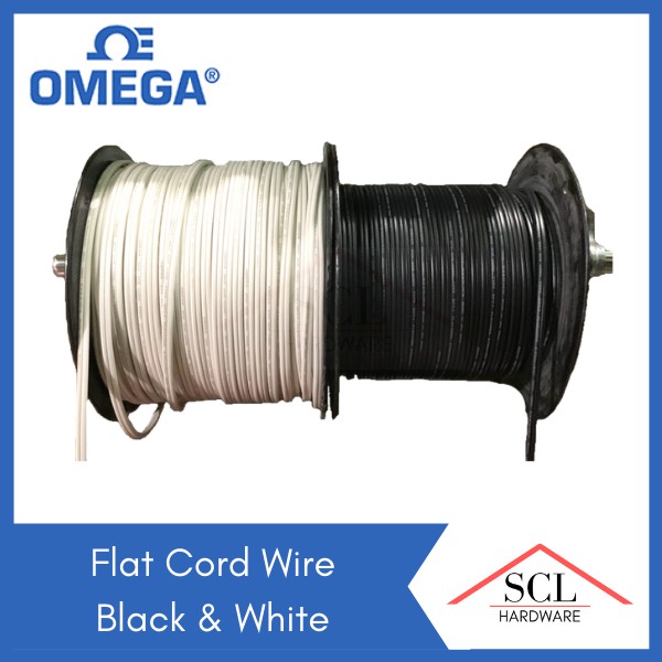 OMEGA/WIRE MAX Flat Cord Wire (Black & White) 22 18 16 Shopee