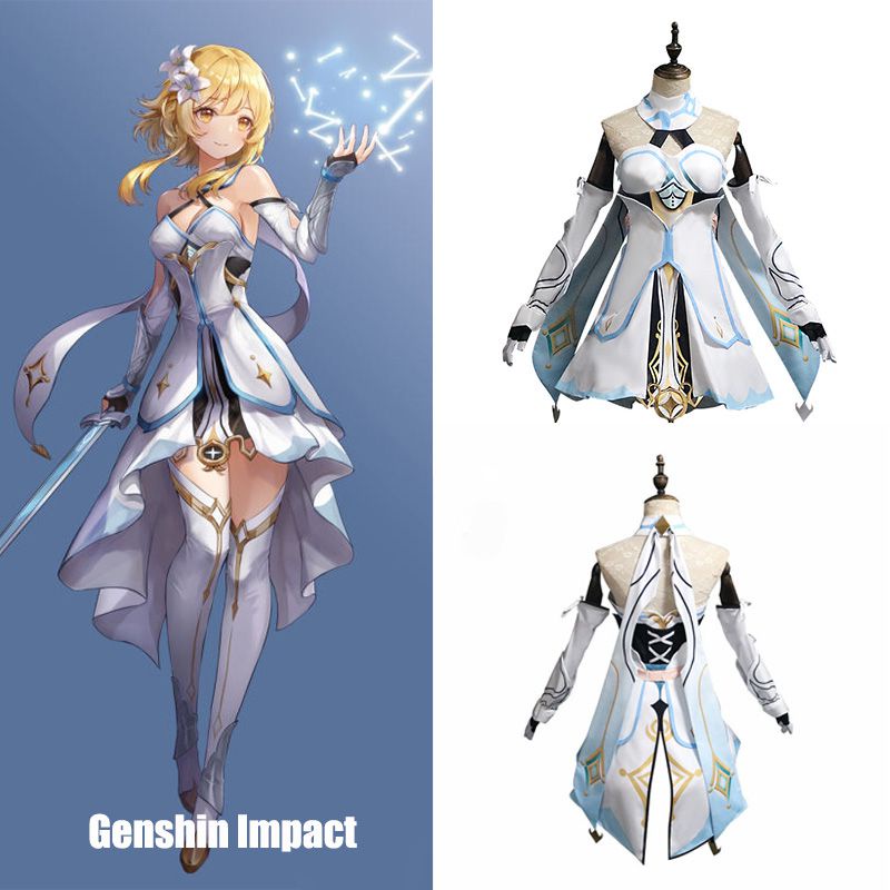 Game Genshin Impact Lumine Cosplay Costume Halloween Femme Anime