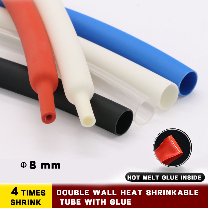 8mm doublewall heatshrinkable tube 4 times shrinkage ratio 41 thickwalled heatshrinkable