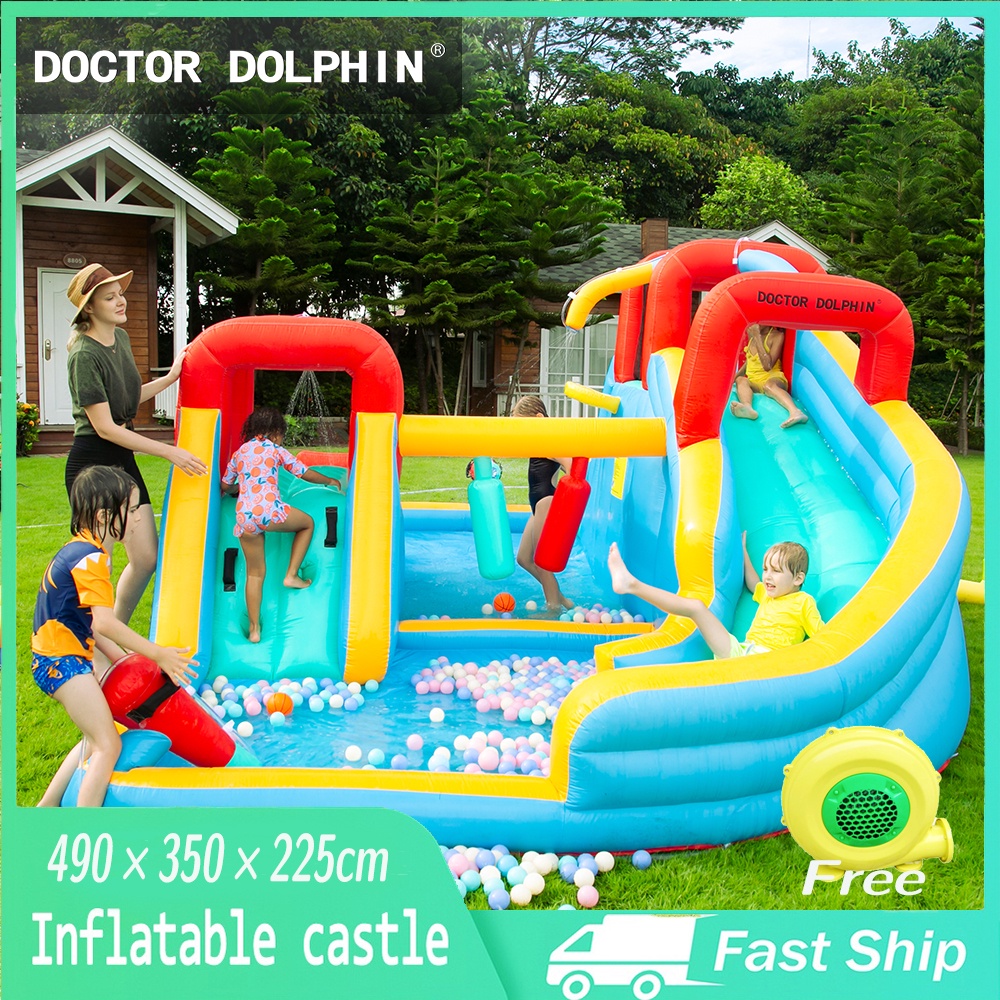 bouncy castle Inflatable slide castle children pool trampoline water slide pool outdoor