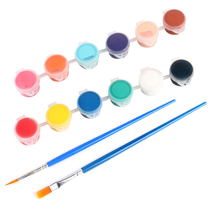 12 Colors 2 Paint Brushes Paints Set 35ml Oil Painting Materials Color