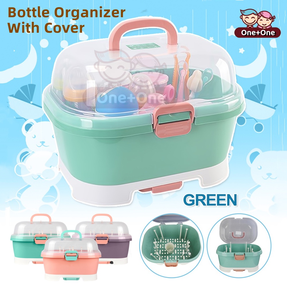 Baby Bottle Drying Rack with Cover Nursing Bottle Storage Box Baby