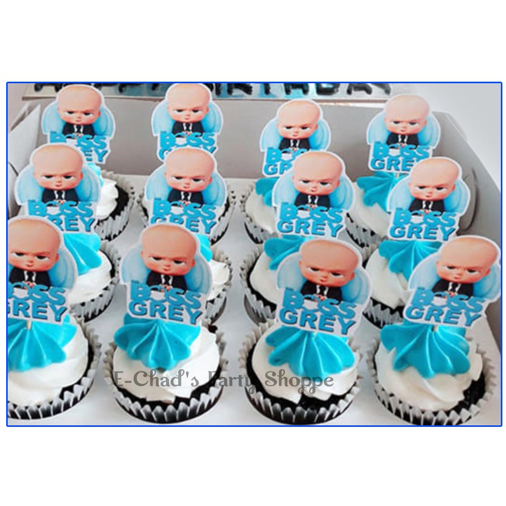 BOSS BABY CUPCAKE TOPPER CUSTOMIZED NAME (12PCS.) Shopee Philippines
