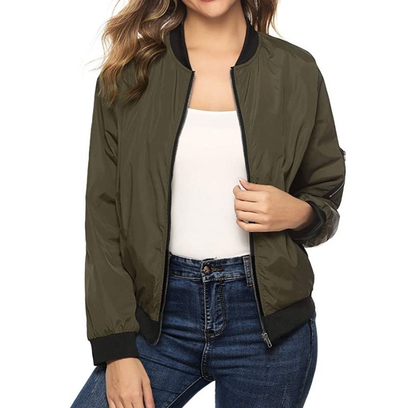 Stylish Korean Bomber Jacket (Army Green) Shopee Philippines