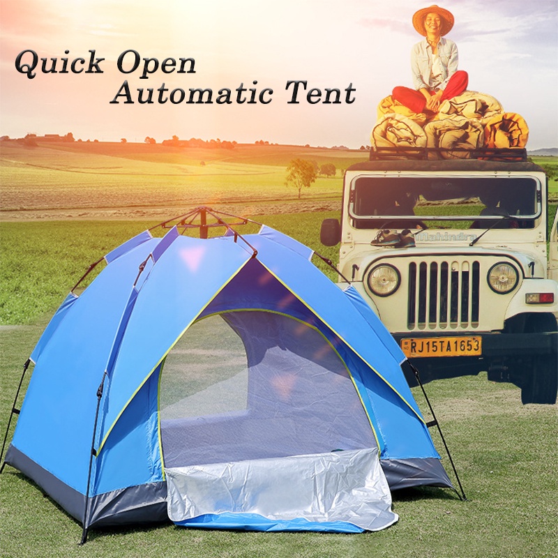 34 Person Outdoor Beach Tent Fully Quick Automatic Opening Tents Waterproof Family Camping