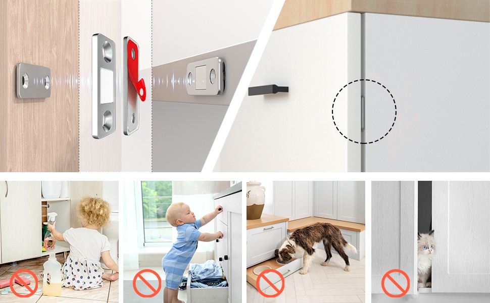 Catch 2pcs/set Ultra Thin Door Stick on Drawer