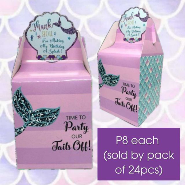 FP 1026 (24 PCS) Little Mermaid Tail Birthday Loot Bag Loot Box Party