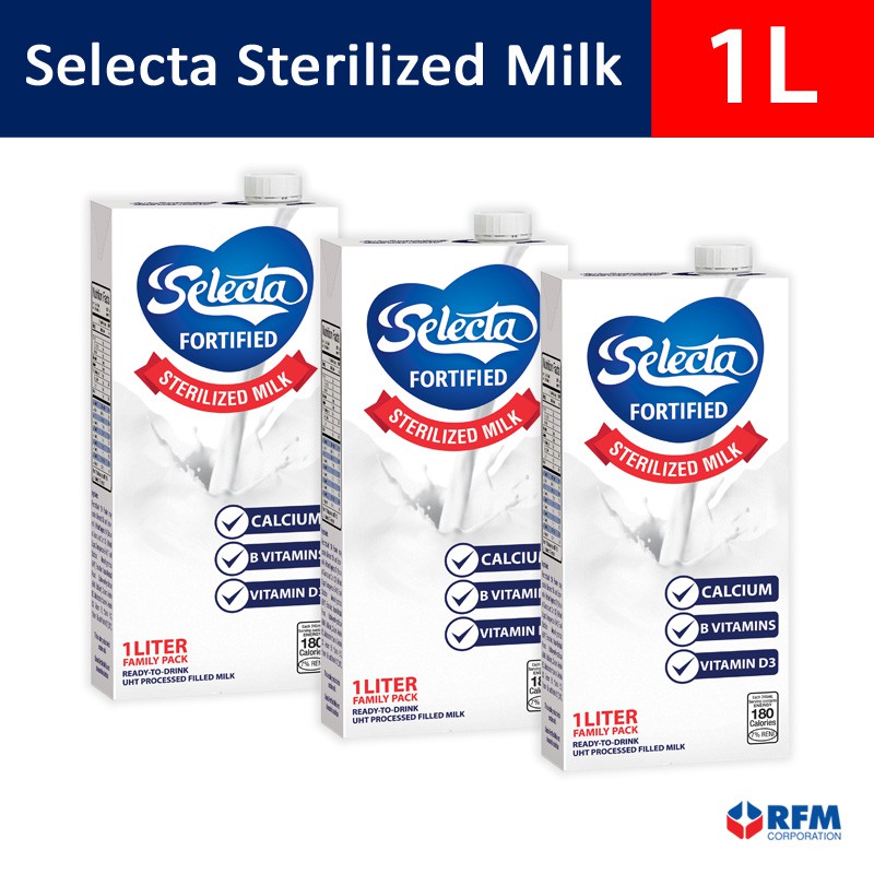 Selecta Sterilized Milk 1 Liter Set of 3s Shopee Philippines