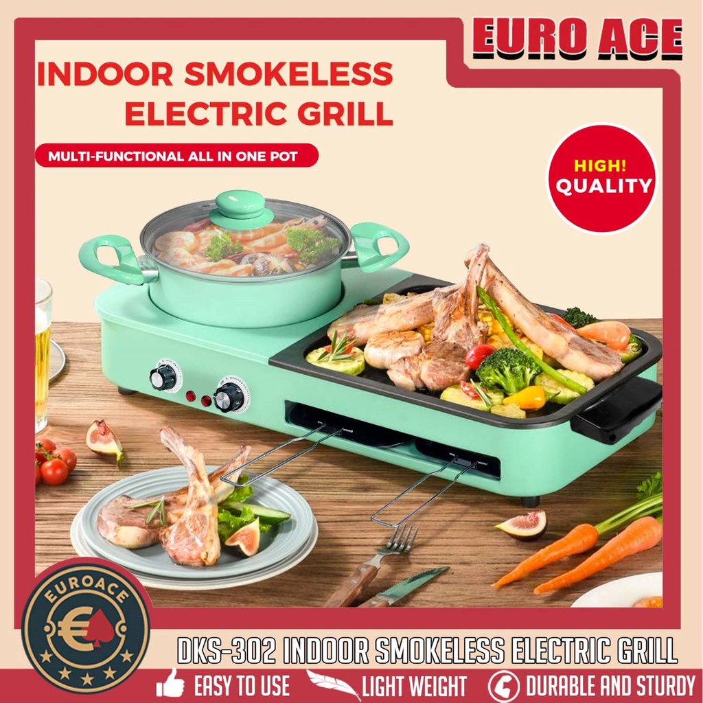 Euroace Multifunctional Hot Pot Shabu2x Oven Integrated Pot Smokeless & Nonstick Electric Grill