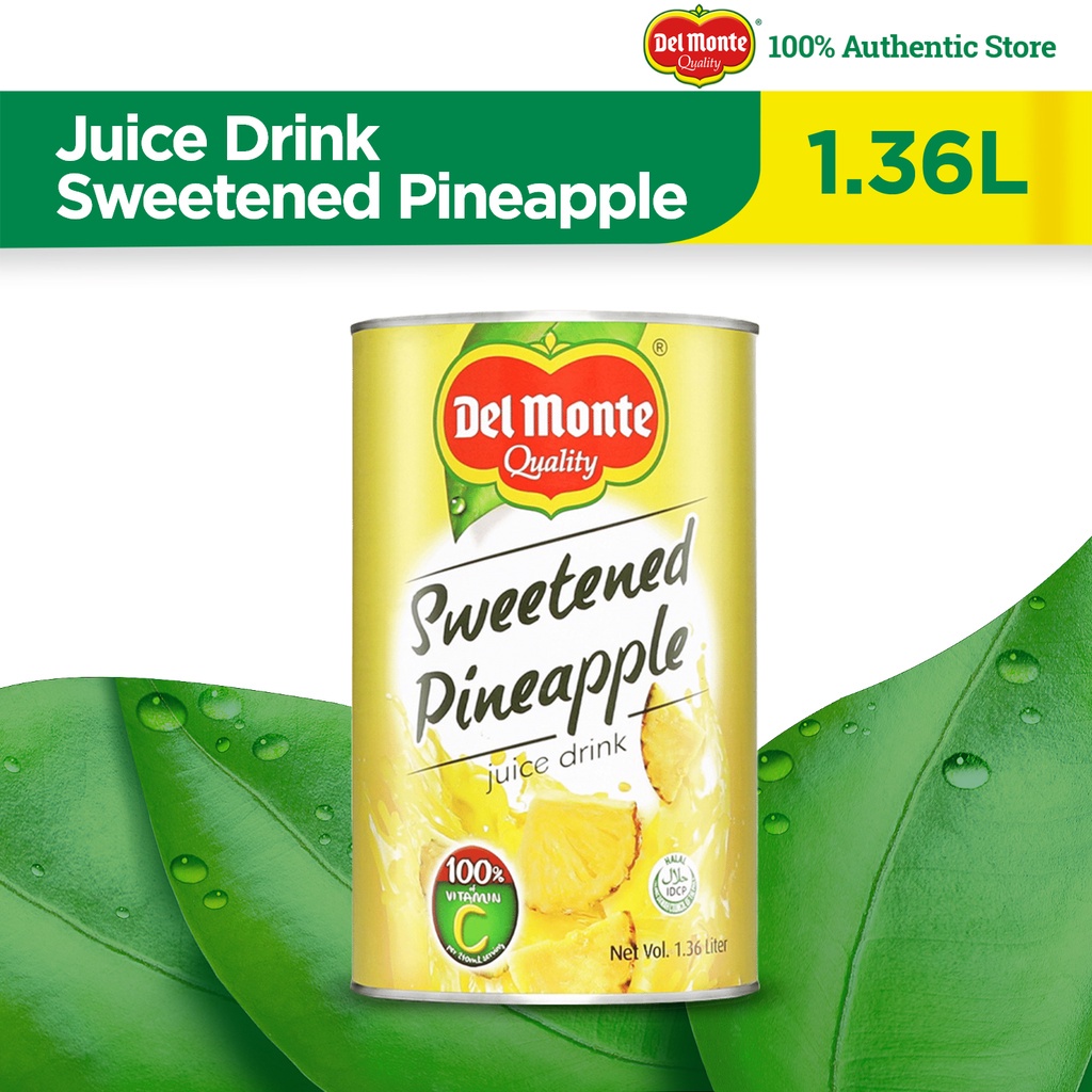 DEL MONTE Sweetened Pineapple Juice Drink with Refreshing Real Fruit
