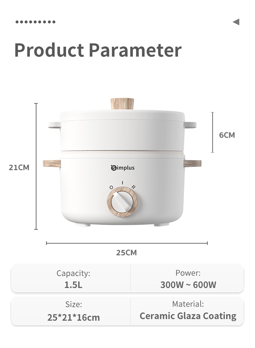 Simplus Rice Cooker Stainless Steel Steamer Electric Cooker Multi