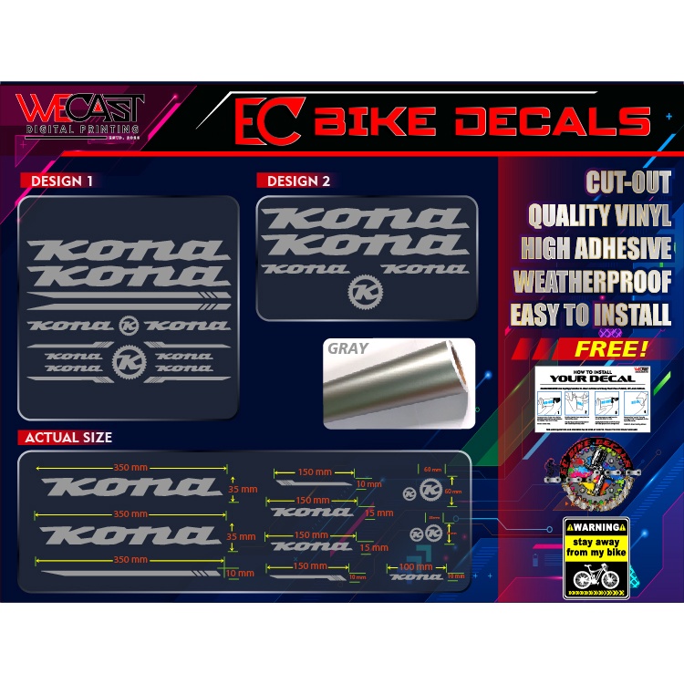 KONA BIKE FRAME DECALS Shopee Philippines