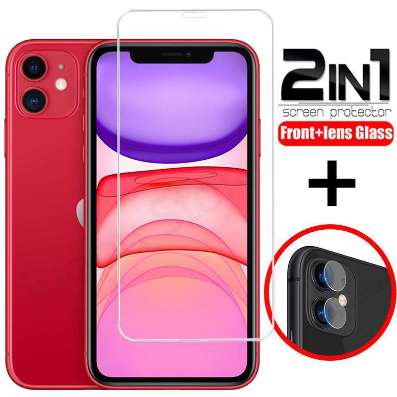 2 in 1 Clear 9H Not Full Tempered Glass Film Apple iPhone 11 Pro Max XS