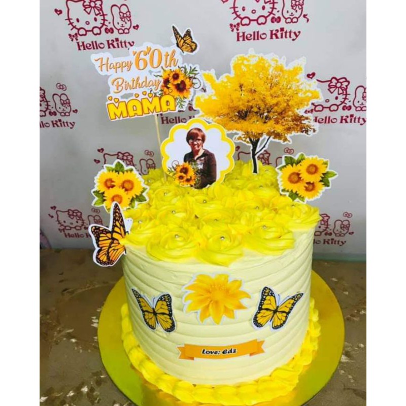 Flower Theme Yellow Cake Topper Shopee Philippines