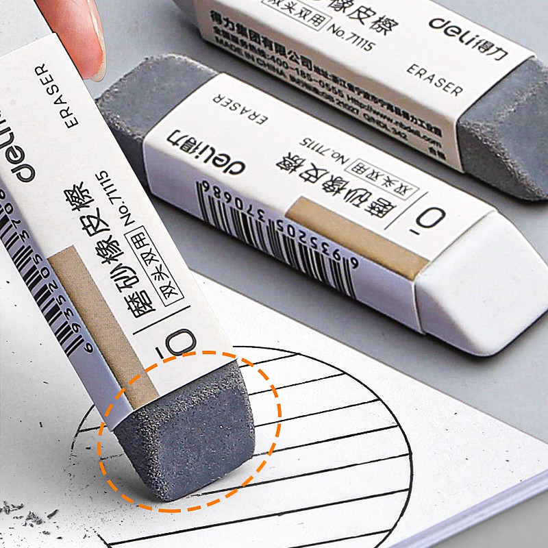 Dualhead Dualuse Eraser, Ballpoint Pen, Pencil, Semisand Frosted Eraser Office School One for