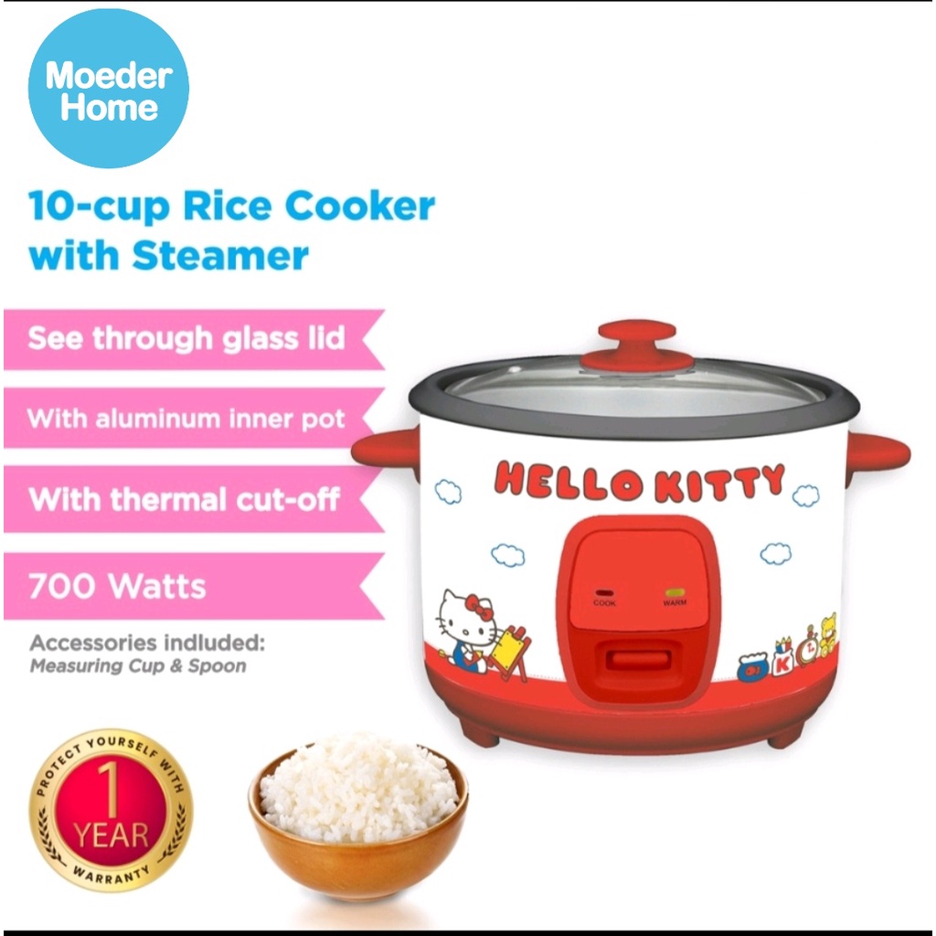 Tough Mama Hello Kitty Collection Rice Cooker with Steamer (RTRC181G