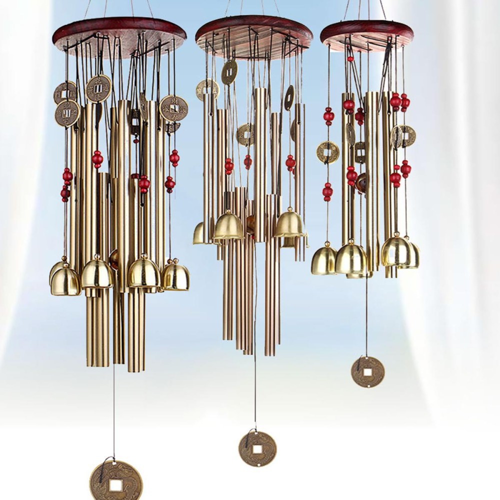 [COD] Bronze Big Metal Bells Wind Chimes Feng Shui Home Garden Hanging