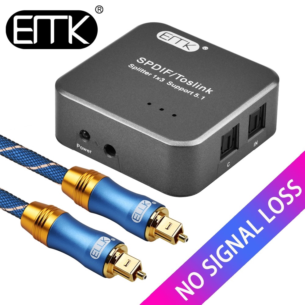 EMK Digital optical audio Splitter SPDIF Toslink Splitter