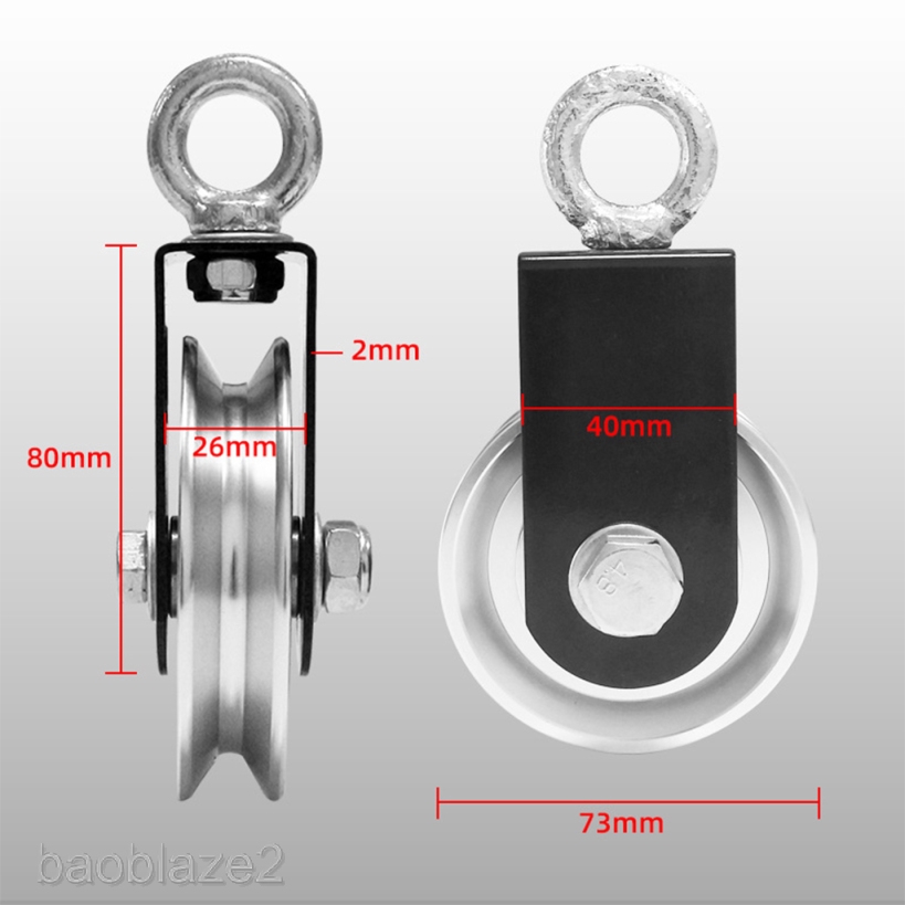 Swivel Pulley Block UShape Spin Pulleys Gym Fitness Guide 300kg