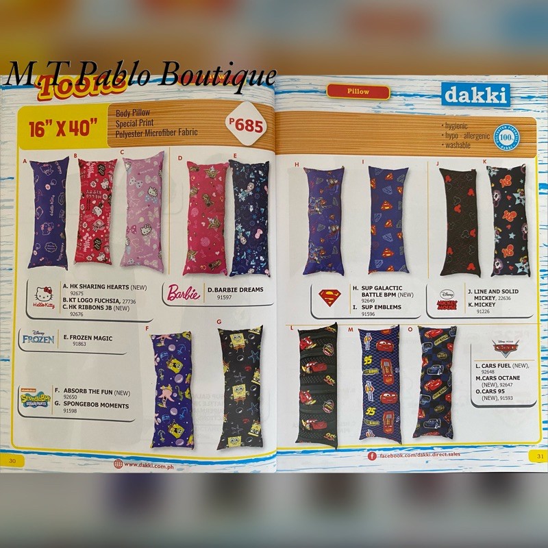 DAKKI BODY PILLOW 16X40 in Shopee Philippines