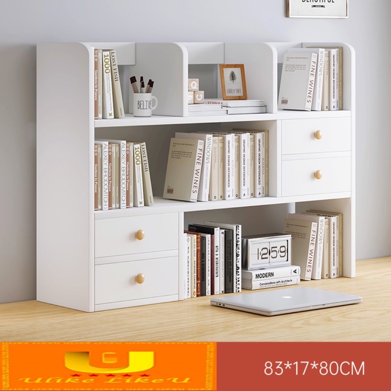 Small Bookshelf Table Shelf Simple Space Saving Desktop Bookshelf