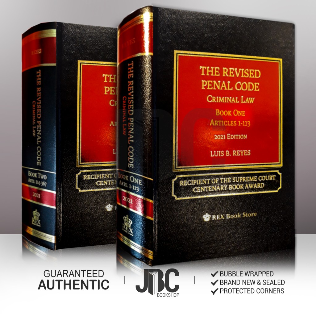 The Revised Penal Code Criminal Law Book 1 and 2 (2021 Edition) by Luis B. Reyes Shopee