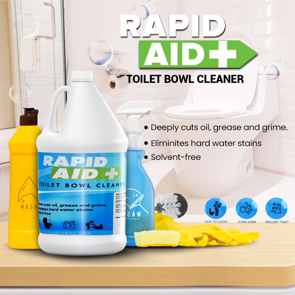 Rapid Aid Toilet Bowl Cleaner/Deeply Cuts Oil, Grease and Grime/Eliminates Hard Water Stains (1