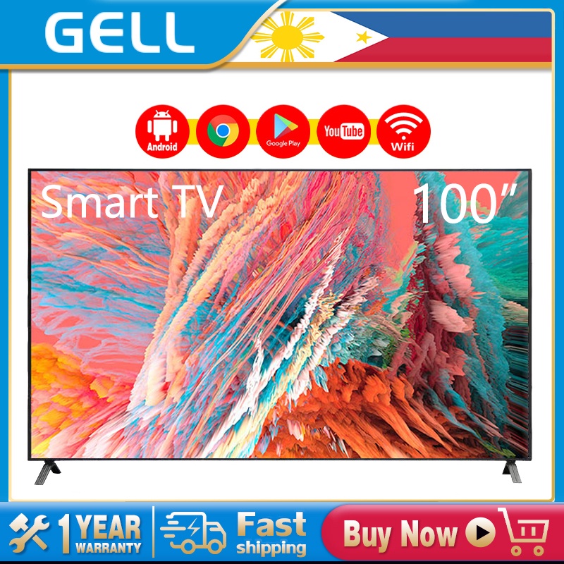 GELL 100 INCH smart tv on sale flat screen led tv