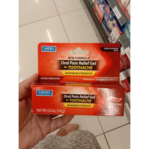 Oral Pain Relief Gel For Toothache By Lucky Super Soft(14g) Shopee