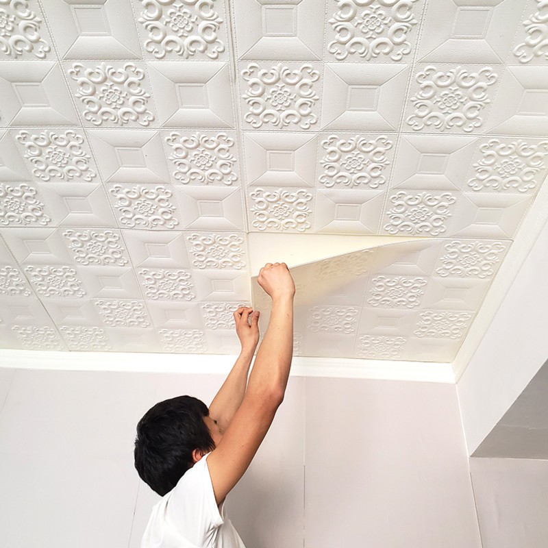 COD 70x70 3D ceiling Wall paper DIY Brick Wall Stickers Living Room