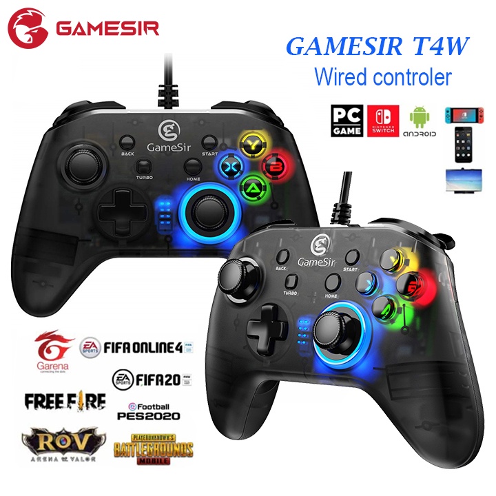 Gamesir T4w Gaming Controller, Vibrating Strongly, With LED Lights