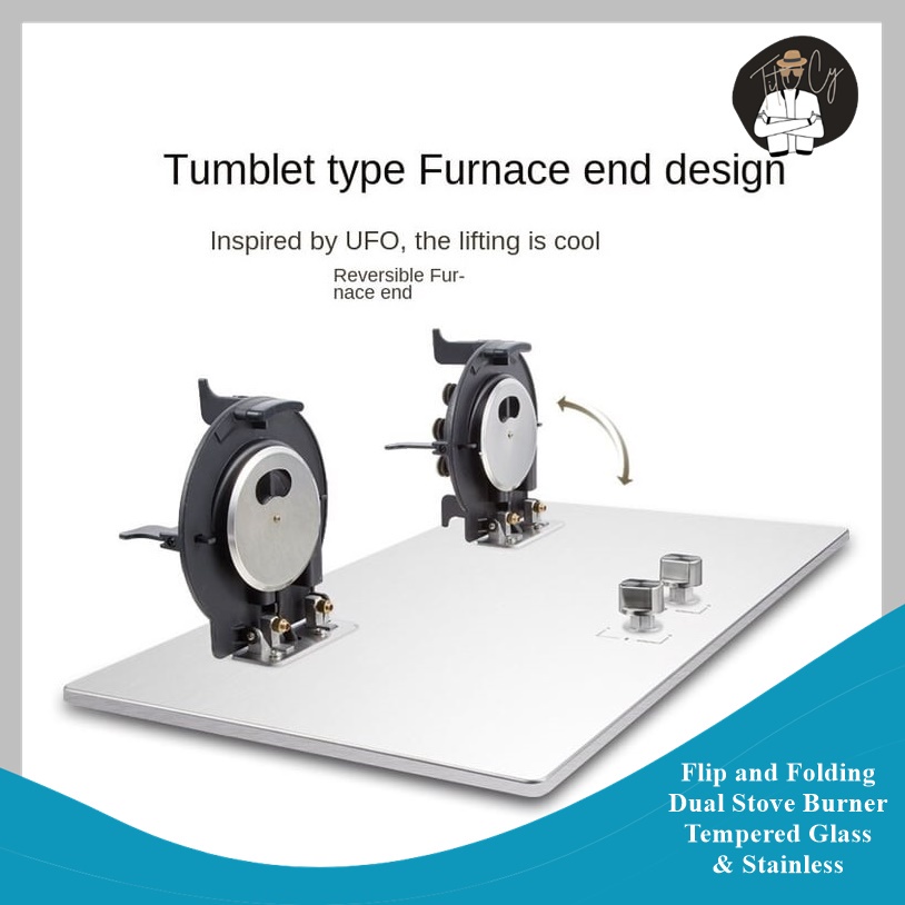 PowerGuy Flip and Folding Dual & Triple Stove Burner Tempered Glass