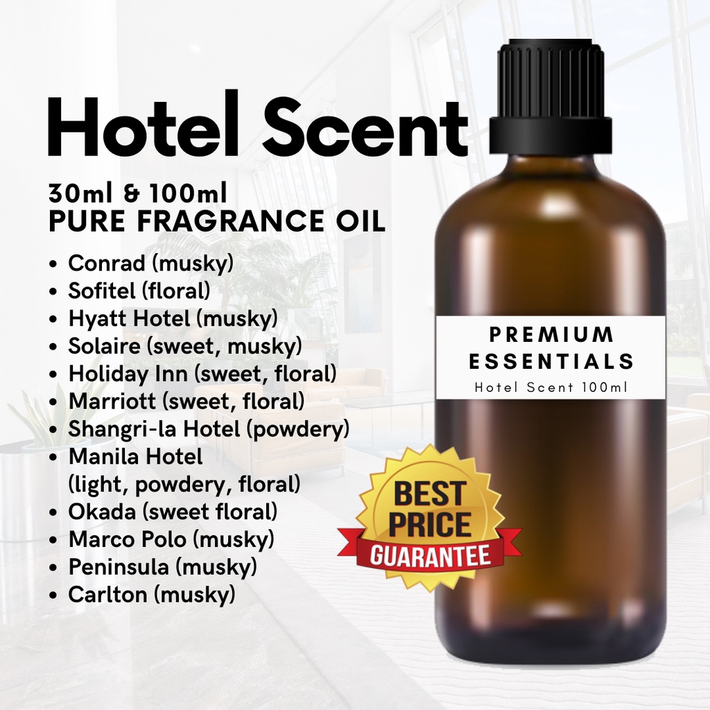 HOTEL SCENT FRAGRANCE OIL (30ml / 100ml) FOR SOAP MAKING, CANDLE MAKING