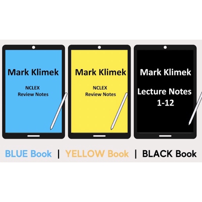 Mark Klimek NCLEX Audio, Yellow Book, Blue Book, Lecture Notes Shopee