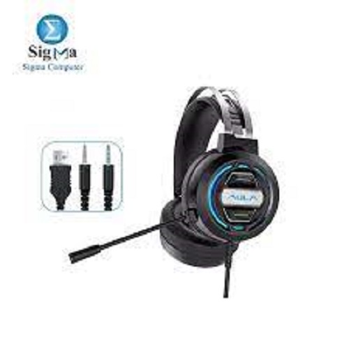 AULA S603 Gaming Headset with Mic Wired Noise Cancelling Headsets LED