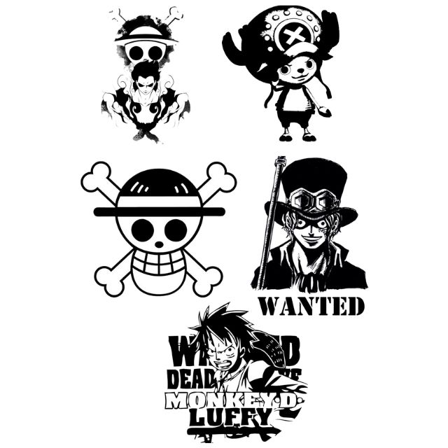 ONEPIECE black and white sticker set Shopee Philippines