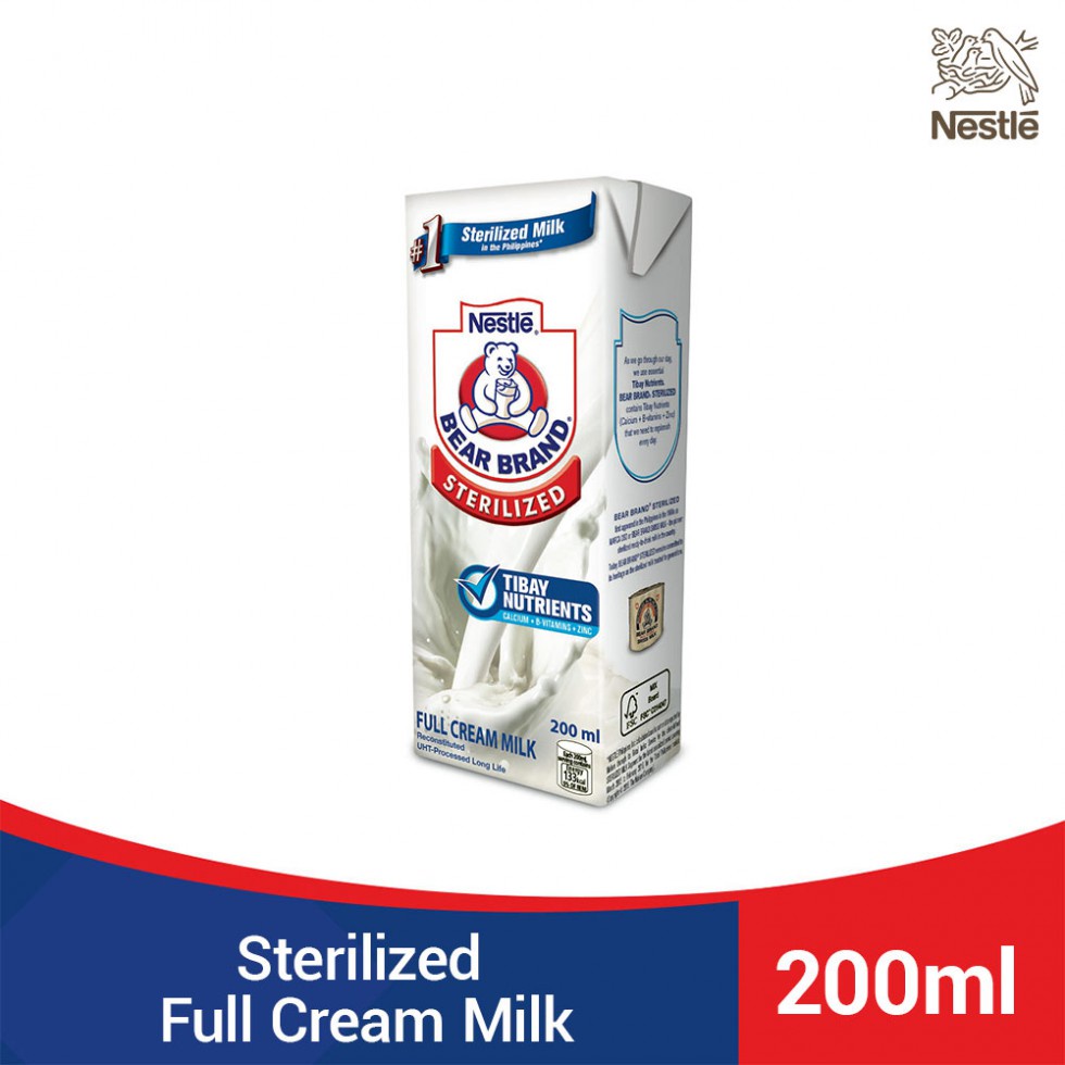 Bear Brand Sterilized Full Cream Milk 200ml Shopee Philippines