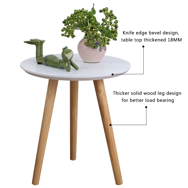 Solid wood small round table sofa side table modern minimalist Nordic