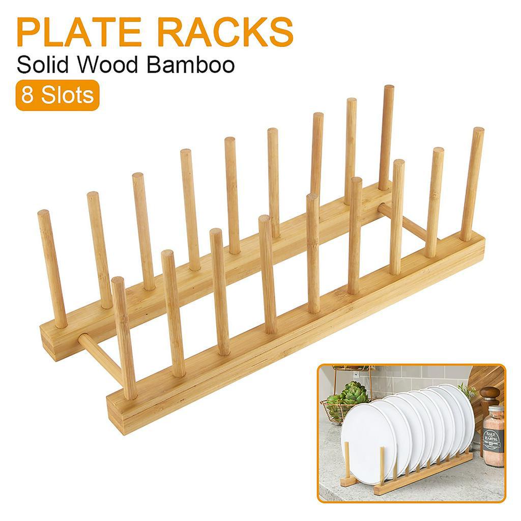 HZN03Highquality Solid Wood Bamboo Plate Racks Multipurpose Shelves