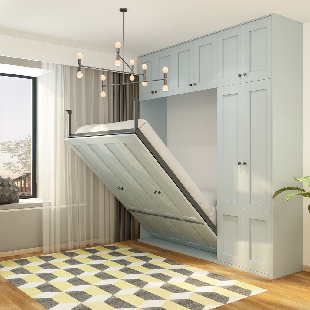 Invisible Bed Folding Bed Vertical Flip Bed Wall Murphy Bed Bed with Wardrobe Hidden Wall Multi