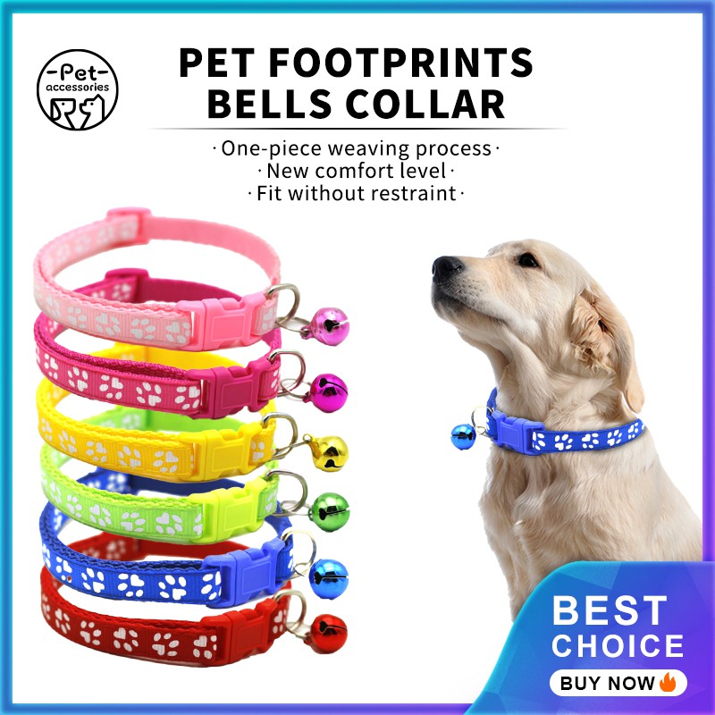 Pet Collar Dog Collar Cat Paw Collar With Bell Safety Buckle Neck for