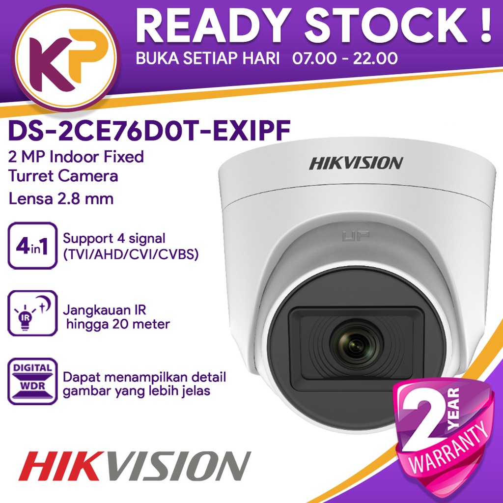 Ds2Ce76D0TExipf 2MP Indoor CCTV Security Camera Shopee Philippines