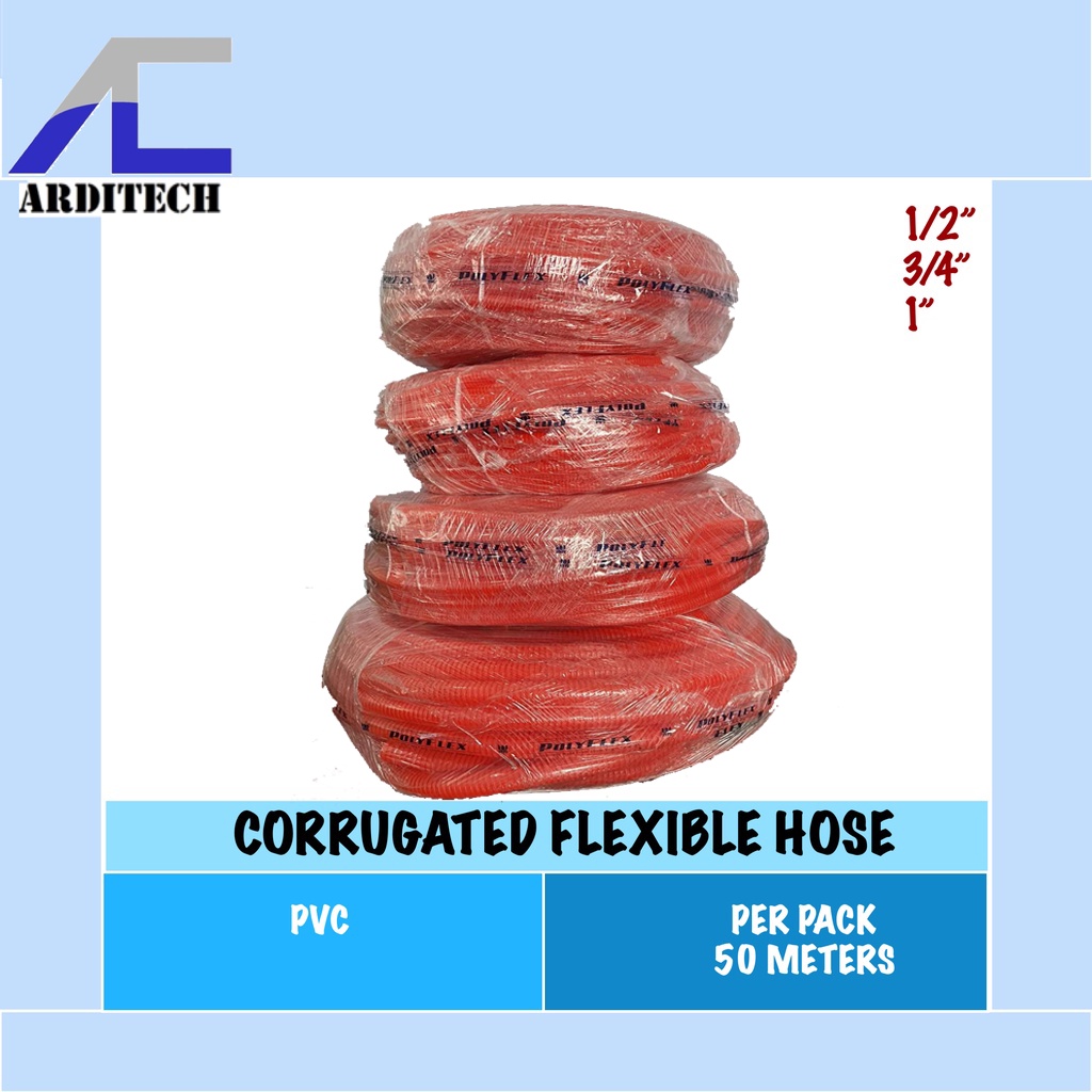 PVC FLEXIBLE HOSE PVC Corrugated Flex Hose Per pack 50meters Shopee Philippines