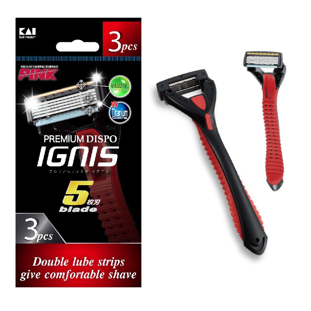 5Blades Men's Disposable Shaver JAPAN Premium Dispo IGNIS (3 Shavers