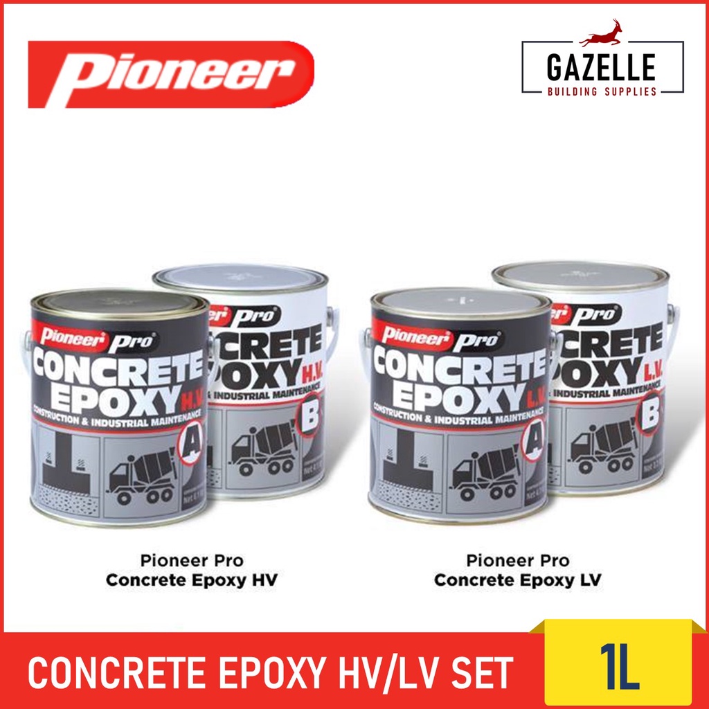 PIONEER PRO Concrete Epoxy High Viscosity H.V. HV / Low Viscosity L.V