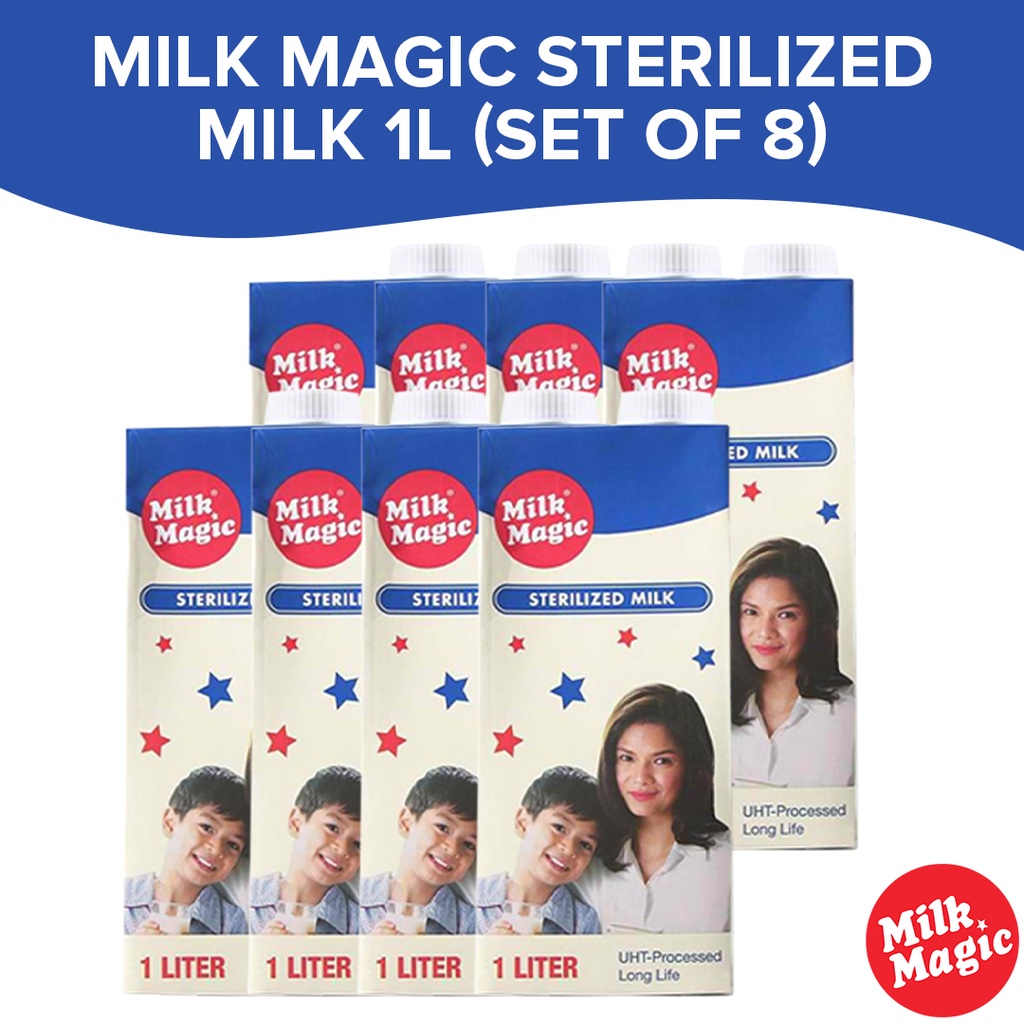 Milk Magic Sterilized Milk 1 Liter (Set of 8) Nutritious Health Drink