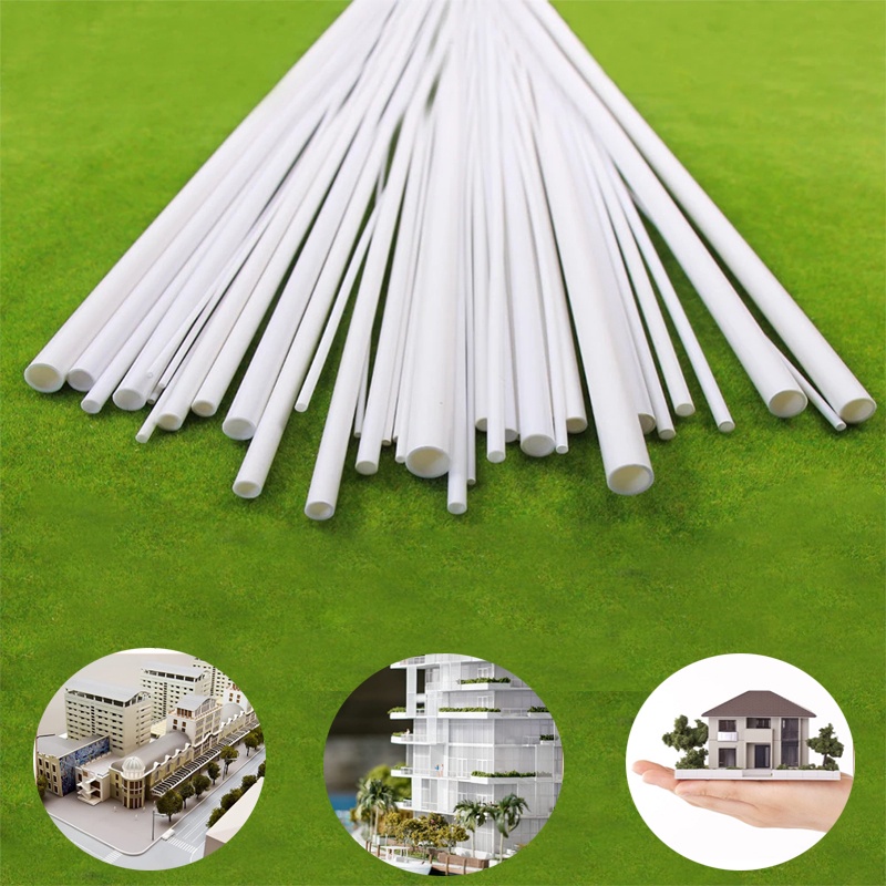 5PCS Styrene ABS Round Plastic Pipe Tube Hollow Pipe Architectural