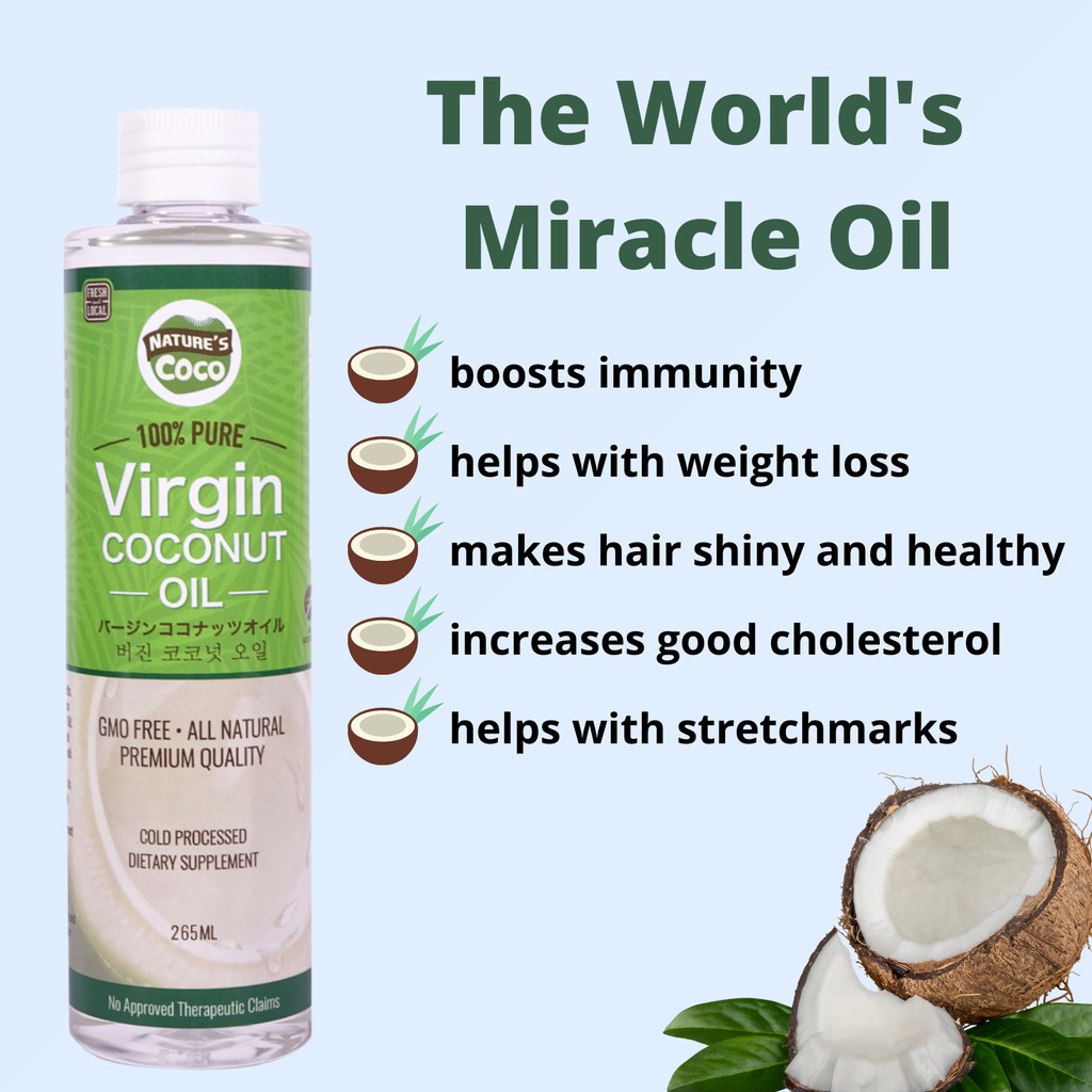 Nature's Coco 100 Pure Organic VCO 265ml Virgin Coconut Oil Vegan