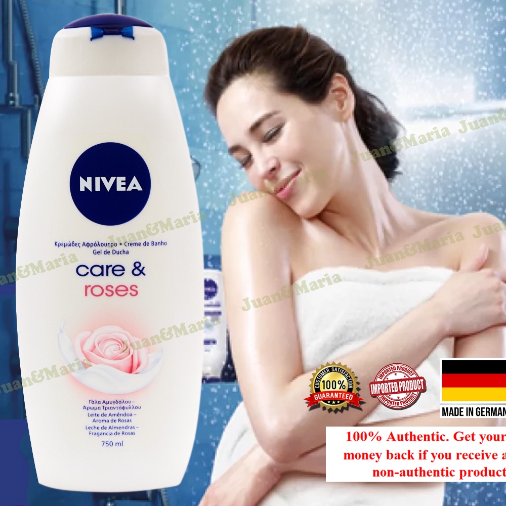 Nivea Moisturizing Shower Gel Body Wash Care and Roses Scent 750ml